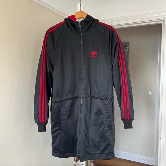 hooded adidas long track jacket - Picture 1 of 6